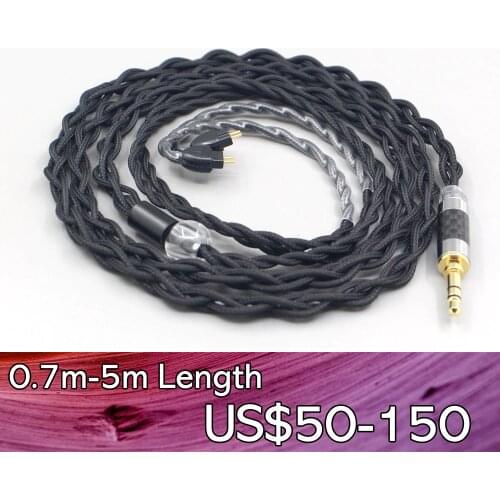 LN007686 Pure 99% Silver Inside Headphone Nylon Cable For HiFiMan RE2000 Topology Diaphragm Dynamic Drive