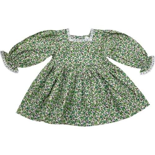 Toddler Baby Girls Korean Style Fashion Costumes 1-6 Years Floral Dresses Chidlren Full Sleeve Princess Outfits Sweet Vestidos