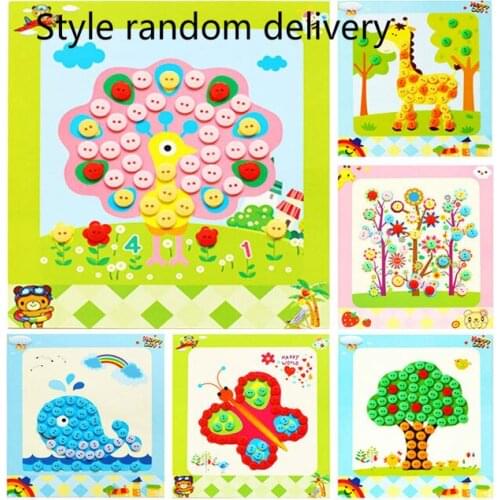 Children Drawing Toys Kids Learning Educational Kids Child DIY Button Stickers Picture Handmade Painting Drawing Craft Kit