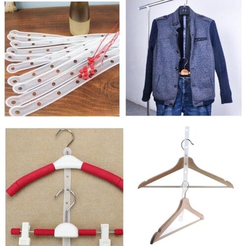 Pack of 10 Plastic Clothing Shop Displays Stable Hanger Connector Strips, 14 Holes