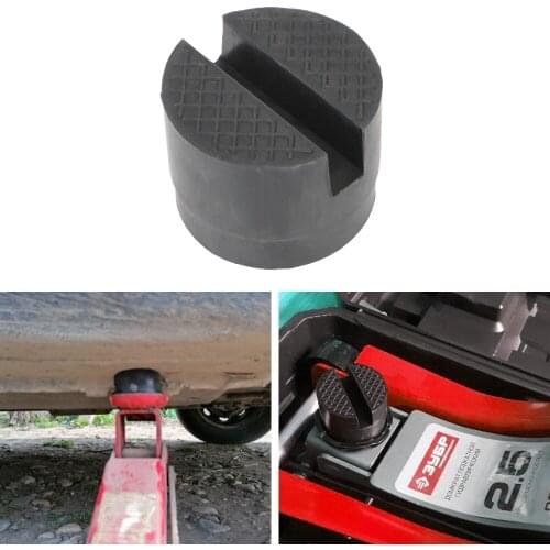 Slotted Floor Jack Pad Black Frame Rail Adapter Universal Rubber Pad Car Lift Jack Stand