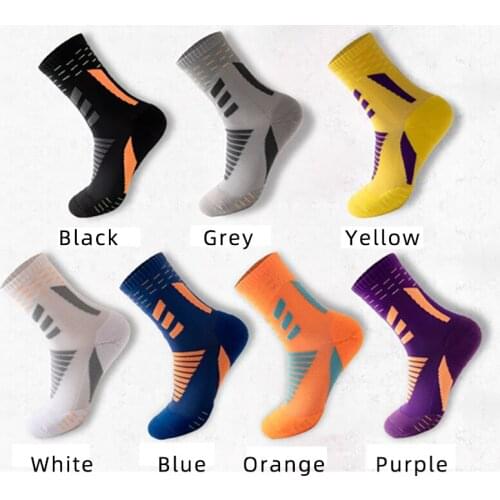 Unisex Outdoor Sports Fast Dry Crew Sock Workout & Training Socks Mens Athletic Moisture Wicking Cushioned Crew Socks for Run