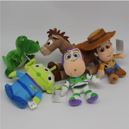 1piece Original Toy story woody Buzz Lightyear Bullseye Alien Rex dinosaur Stuffed Super Soft Toys Children Brinquedos