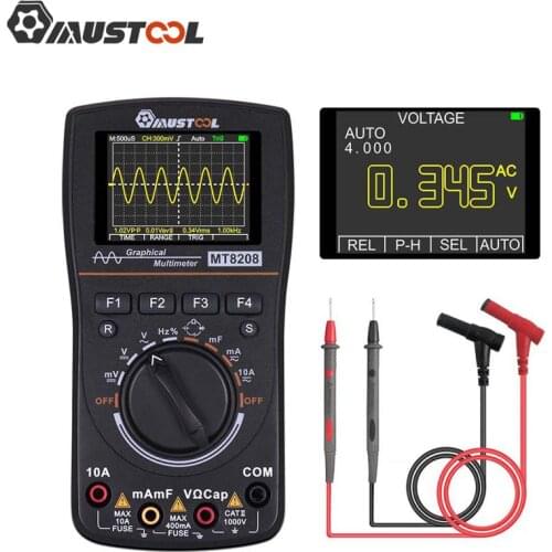 Upgraded MUSTOOL MT8208 2 In 1 HD Intelligent Digital Multimeter Graphical Oscilloscope 2.5Msps Sampling Rate Electronic Test