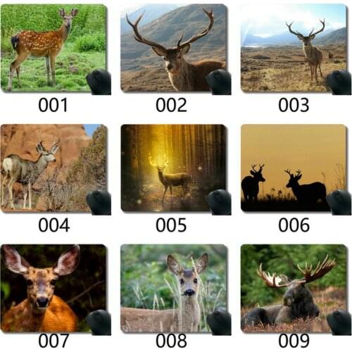Rectangle Mouse Pads for Computers Laptop,Fauna wild animal deer -Stitched Edges