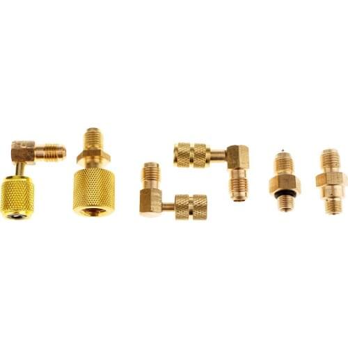 Adjustable R134A Adapter Fittings Quick Coupler High Low AC Air Conditioning Adapter Hose kit