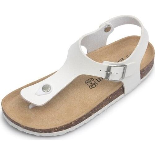 Woman shoes Fashion Print Cork Sandals 2020 New Women Pin buckle Beach Outside Non-slip Flat Slipper Flip Flops Sandal Zapatos