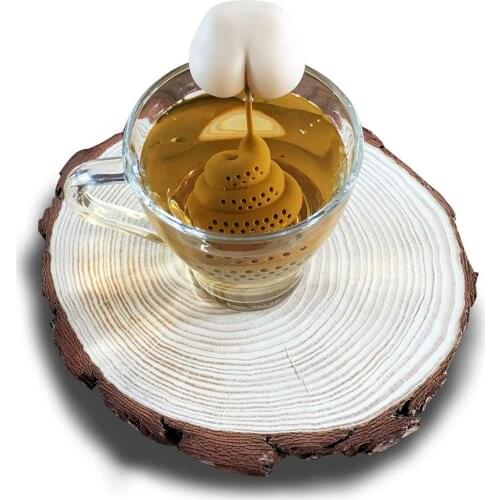 Silicone Tea Infuser Poop Butt Shape Tea Diffuser Funny Silicone Tea Infuser Portable Tea Strainer Tea Bag Infusion Kitchen Tool