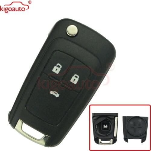 Kigoauto Flip Folding Key Shell for Chevrolet Cruze Aveo Remote Key Case replacement Keyless Fob 3 Button Uncut HU100 Blade