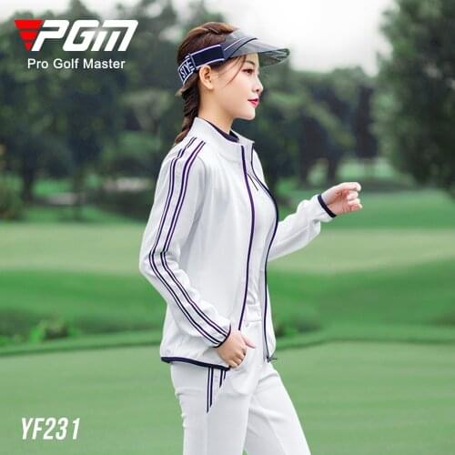 PGM 2020 new golf womens suit Spring Summer Woman White Long Sleeve Turtleneck Golf Jacket White Slim Golf Pants sports clothes