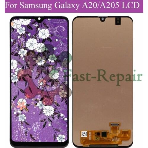 Super Amoled 6.4' LCD For Samsung A20 lcd A205 lcd A205F A205FN Display lcd Screen A205GN A205S A205YN lcd Digitizer Assembly