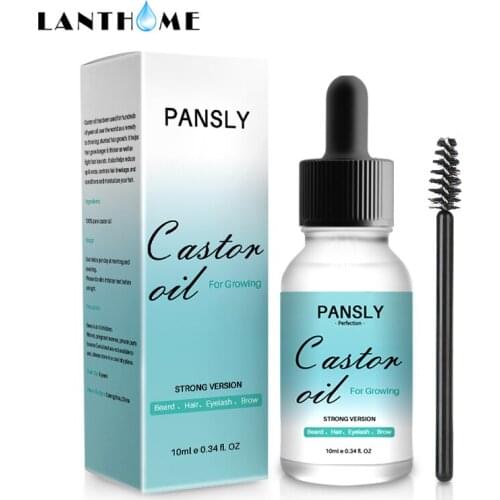 10ml Castor Oil for Natural Hair Eyelash Serum Growth Lash Enhancer Booster Longer Fuller Eyelashes Eyebrow Beard Enhancer Serum