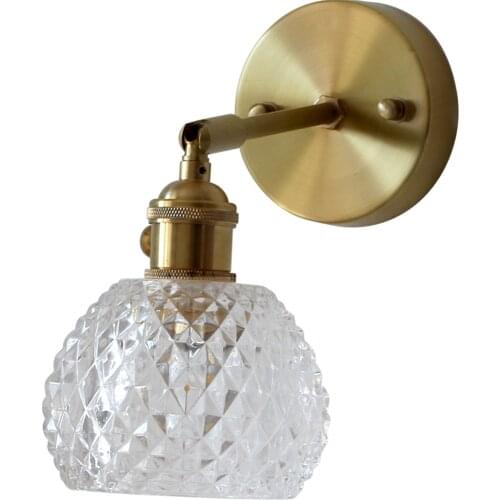 Japanese Vintage LED Wall Light Brass Glass Adjust Bedside Wall Lamp Loft Style Wall Sconces Home Decor Lighting Luminaire