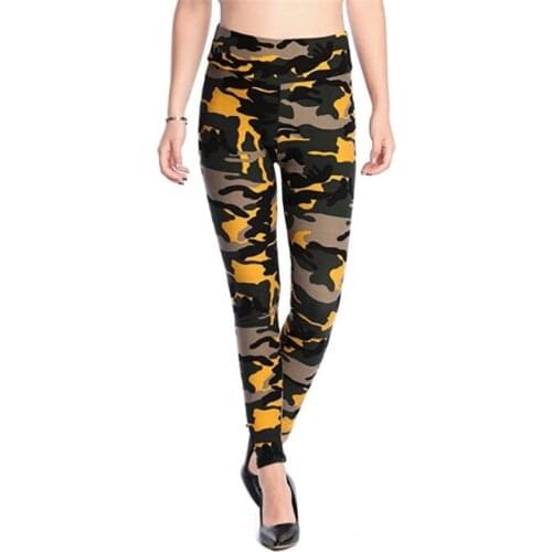 YRRETY Camouflage Womens For Leggins Graffiti Style Army Green Workout Pants High Elastic Fitness Plus Size Ankle-Length Bottoms