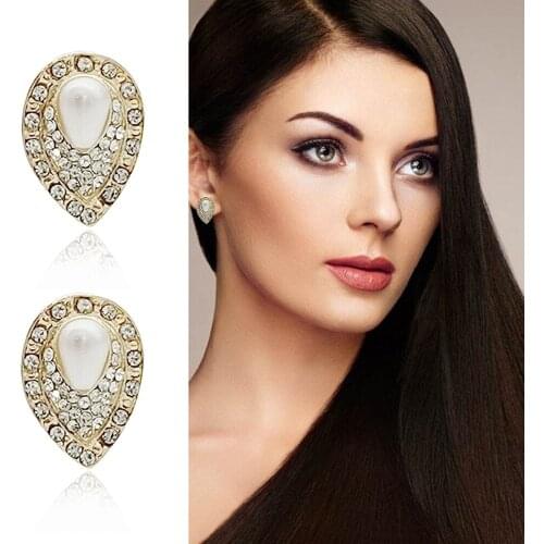 2020 New Round Heart Earrings for Women Perfect Wedding Parties Temperament Clip On Earrings Pearl Non-pierced Ears Dances