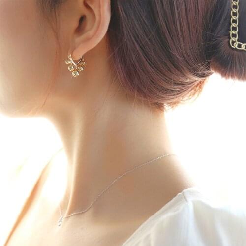 VENTFILLE 925 Sterling Silver Ball Tassel Earrings For Women Sweet French Heart Hoop Earrings Hot Fashion Jewelry