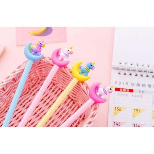 1pcs/lot Colorful Gifts for kids moon unicorn gel pen Signature Pen Gifts for girlfriend graduation Gift back to school