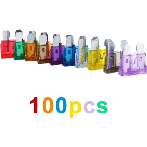 100pcs Assortment Car Standard Blade Fuses 2A 3A 5A 7.5A 10A 15A 20A 25A 30A 35A for Vehicle Motorcycle Boat Truck Accessories