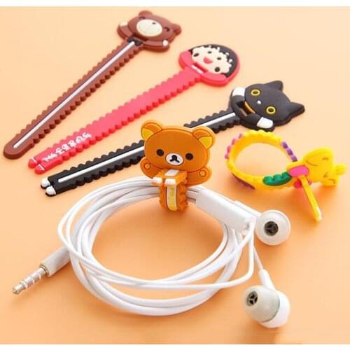 11.5CM Cartoon Cable Organizer Bobbin Winder Wire Protector Cord Management Marker Holder Cover For Power cord bundle