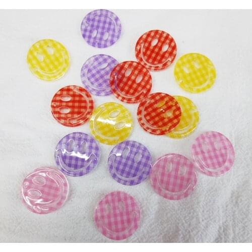 20pieces 25mm Korea diy acrylic spring Smile face earring pendant beads. smiley for woman jewelry making accessores 2021 new