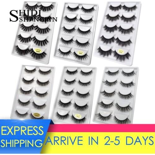 SHIDISHANGPIN 5 pairs sexy mink eyelashes 100% cruelty free false eyelash extension handmade makeup 3d mink lashes faux cils