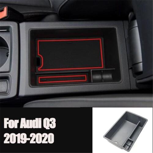 Car Accessories Central Armrest Storage Box For Audi Q3 8U Q3 F3 2012-2020 Console Glove Tray Holder Case Container Car Styling