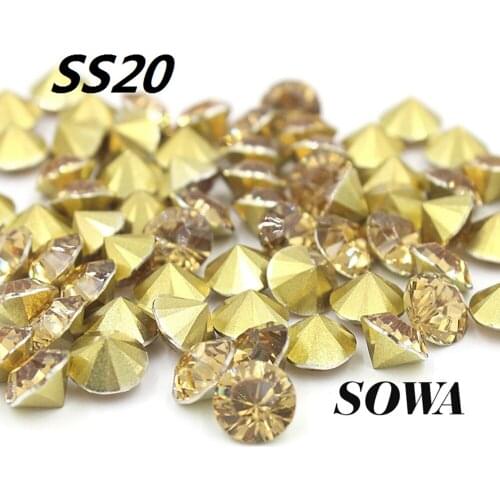 Free shipping Fashion SS20 4.6-4.8mm Light yellow 432pcs/bag(3G) Resin rhinestones Pointback,Resin Stones for DIY Decoration