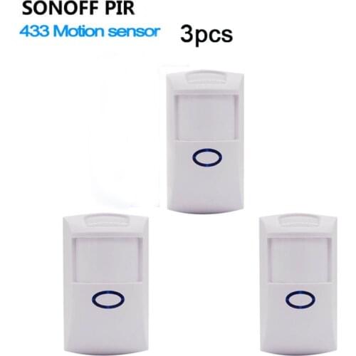 Sonoff 3pcs PIR Sensor Motion Detector Wireless Automation Anti-Theft Alarm Smart Home Security Alarm System work with RF Bridge