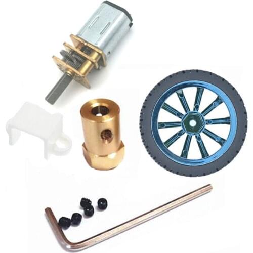 DC 12V Gear Motor N20 Mini Micro Metal Gear Motor 30-6000 RPM Reduction Gear Motor Electric Gear Reducer Motor With 65mm Wheel