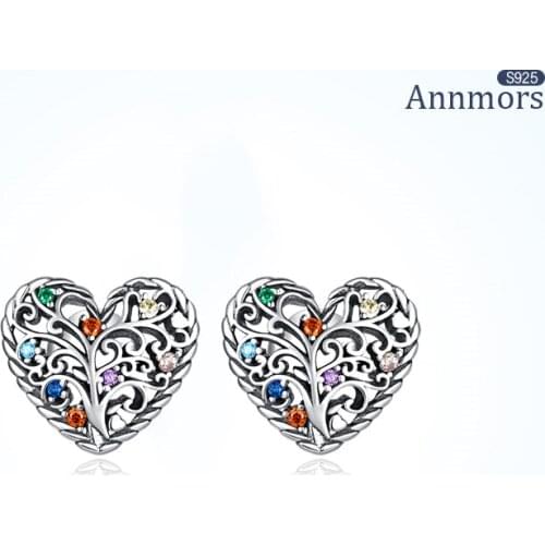 Tree of Life Earrings Hollow Sincere Love Vintage 925 Sterling Silver Hypoallergenic Ear Piercing Women Wedding Statemen Jewelry