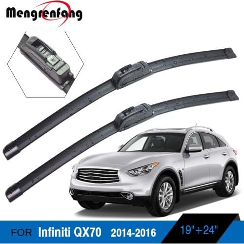 For Infiniti QX70 2014 2015 2016 Car Frameless Wiper Blades Soft Rubber Front Windscreen Wiper 2 Pieces