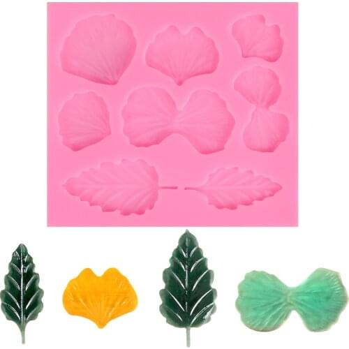 Violet flower leaf fondant silicone mold daffodil dry pest making chocolate dessert mold DIY baking cake decoration tool10*8.8cm
