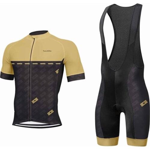 Runchita Men Cycling Jersey Summer Short Sleeve Set Maillot bib shorts Bicycle Clothes Sportwear Shirt Clothing Suit