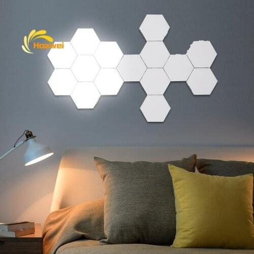 Nordic LED Quantum Lamp Touch Sensitive Lighting Living Room Bedroom Magnetic Modular Hexagons Night Lights for Home