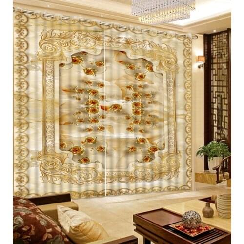 Marble curtains Luxury Blackout 3D Window Curtains For Living Room Bedroom Drapes cortinas Rideaux Customized size