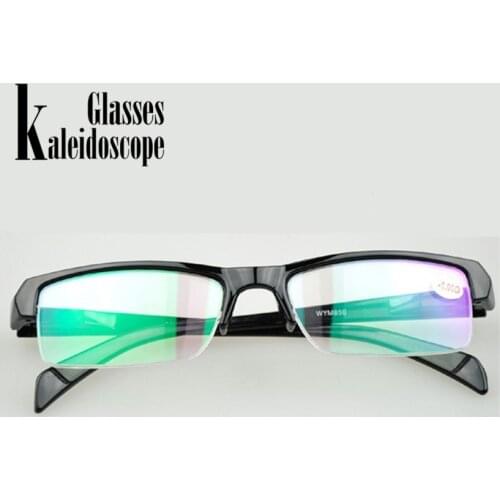 Women Men Half Frame Myopia Glasses Resin High Quality Cheap Black Frams Prescription-1.0-1.5-2,5 Eyeglasses Men Minus Lens