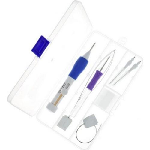 Portable Russian Style Embroidery Tool Sets Pen Punch Needles Sewing Accessories With Storage Box Sewing Tool Accessories