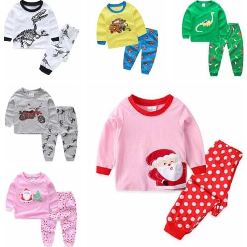 New Spring Autumn Children Pajamas Kids Cotton Nightwear Baby Boys Pyjamas Cartoon Loungewear Girls Pijamas Homewear Sleepwear