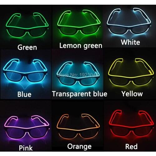 NEW Kind EL Glasses EL Wire Fashion Neon LED Light Up Shutter Shaped Glasses Rave Party Decorative Sound Activated Glasses