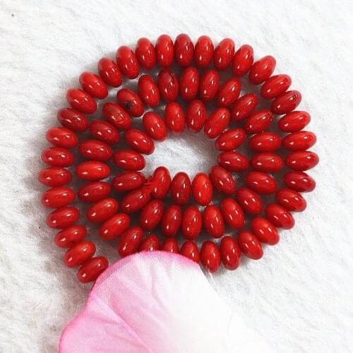 Wholesale elegant natural red coral 2*4mm 4*6mm 5*8mm abacus rondelle shape fashion loose beads jewelry making 15inch B661