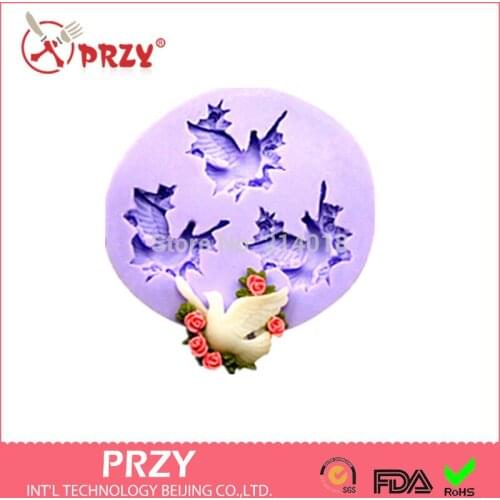 Wholesale hot Modelling of dove and rose chocolate mold fondant Cake decoration mold dove molds100% Food grade material