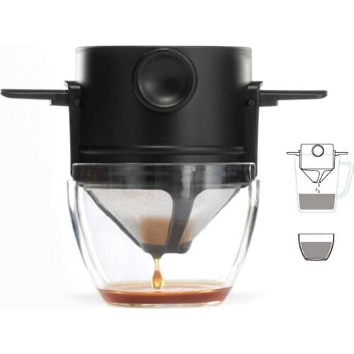 Portable Coffee Filter Cup 304 Stainless Steel Drip Coffee Tea Holder Funnel Baskets Reusable Tea Infuser and Coffee Dripper
