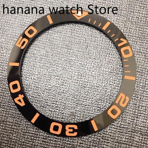 New High quality 40mm watch bezel Orange Black ceramic watch bezel insert for 43mm parnis Automatic mens Watch