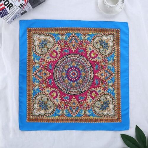 Ethnic Style Women Men Punk Hip Hop Bandana Bright Colorful Paisley Floral Print Square Scarf Cycling Dancing Headwrap Steetwear