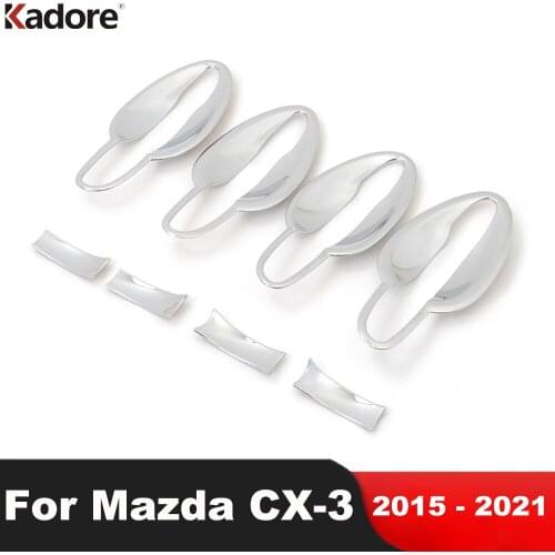 For Mazda CX-3 CX3 2015 2016 2017 2018 2019 2020 2021 Chrome Side Door Handle Bowl Cover Trim Stickers Accessories Car Styling