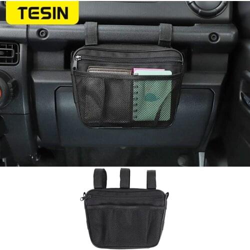 TESIN Tidying Universal for All Cars Co-Pilot Handle Storage Bag Cards Organizer For Suzuki For Jeep JK JL For Toyota For Ford