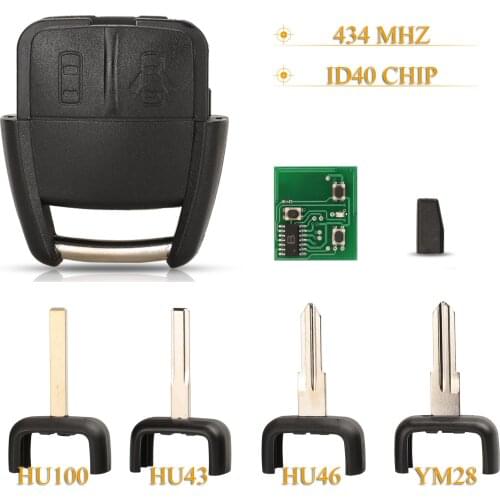 Kuttery 2 Buttons Remote Car Key Fob 434mhz ID40 Chip For Opel Astra Chevrolet Viva Vectra OP4
