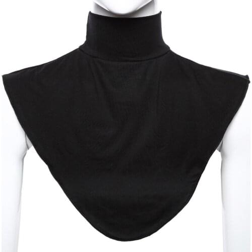 Women Turtleneck Dickey Muslim Modal Detachable Half Top Solid Color False Collar Islamic Hijab Extension Neck Cover