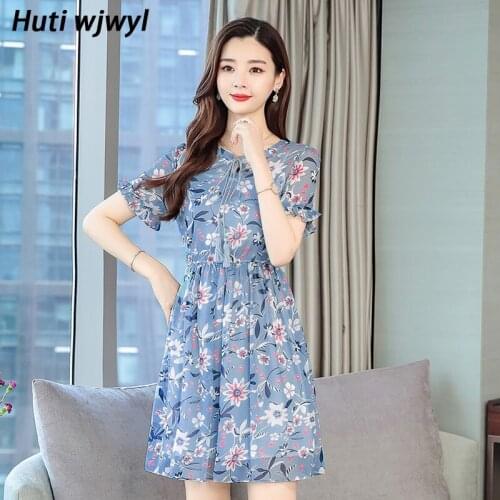 3XL Plus Size Summer Pink Floral Chiffon Boho Dress 2021 Vintage Sexy Mini Beach Sundress Women Bodycon Elegant Party Vestidos