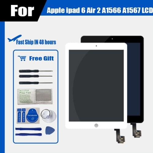 9.7"New For iPad 6 Air 2 A1567 A1566 LCD Display With Touch Screen Assembly Replacement For ipad Air 2 Tablet LCD with Tools